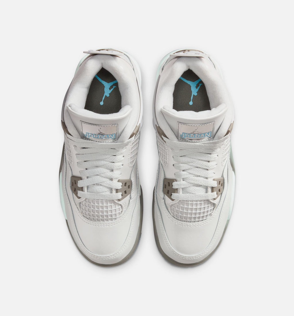 Air Jordan 4 Retro Blue Chill – Grade School Lifestyle Shoe in Photon Dust/Blue Chill/Flat Pewter/White/Blue Tint