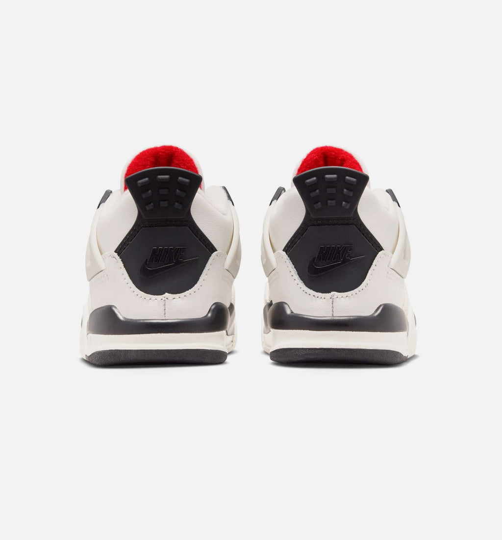 Air Jordan 4 Retro Flight Club Infant/Toddler Lifestyle Shoes - Sail/Black/University Red