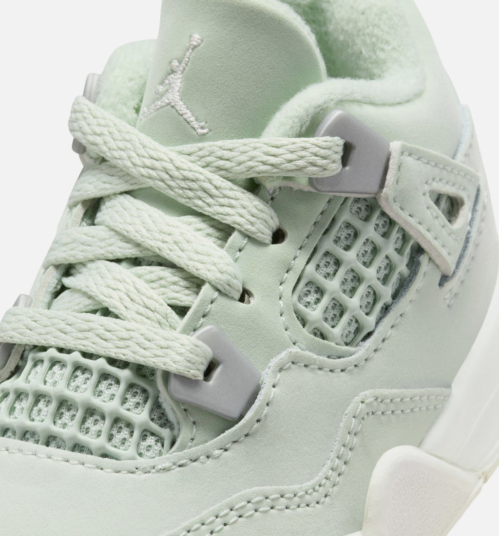 Air Jordan 4 Retro 'Abundance' - Infant/Toddler Lifestyle Sneaker (Seafoam/Sail/Metallic Silver)
