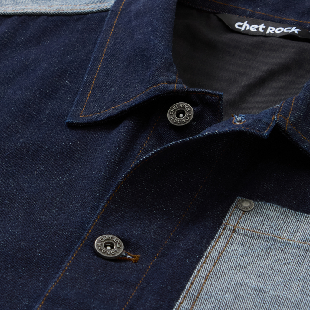Chet Rock Infinity Panel Jacket: Blue Rinse Wash