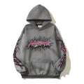 HS Hoodie Distressed Hand Painted Graffiti Velvet Padded Loose