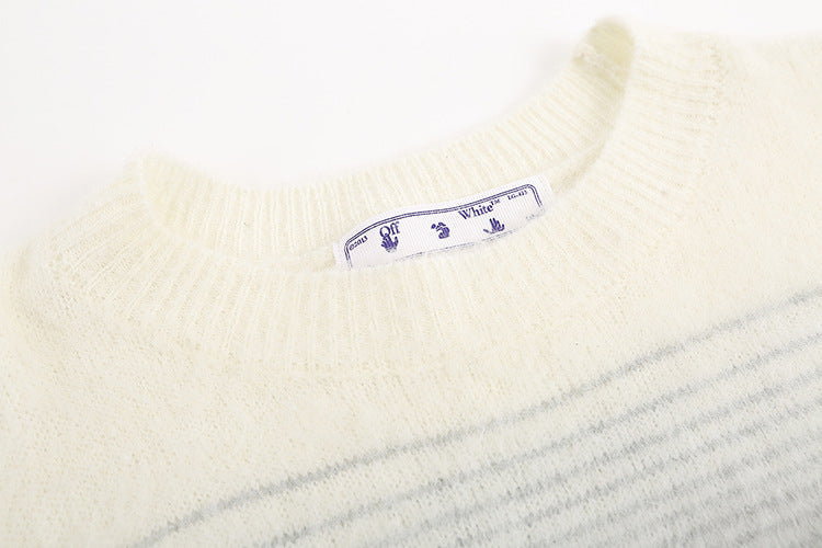 Off-White Black Arrow Gradient Crewneck Knit Sweater