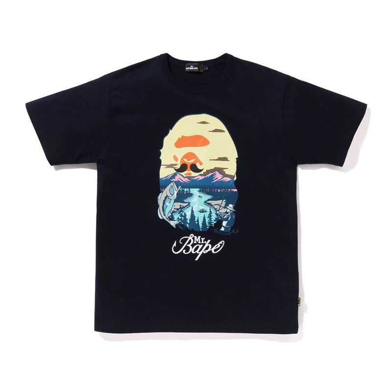 Bape Ape Head Shark Koi Fuji Graphic Oversized Tee Streetwear Unisex