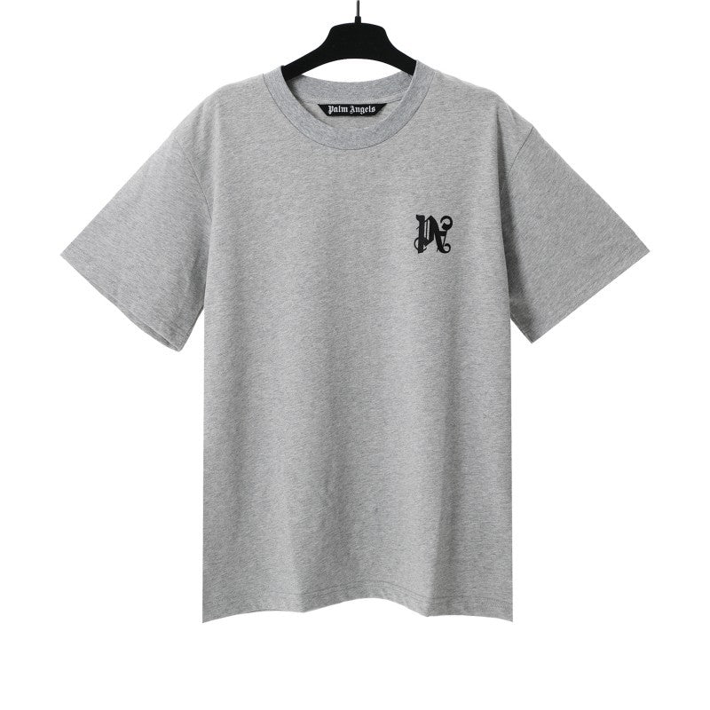 Palm Angels Graffiti Flame Palm Tree Graphic Oversized Tee Streetwear