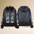 WHO DECIDES WAR Gothic Window Graphic Hoodie Black Unisex Oversized Streetwear Pullover