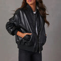 Oversized Faux-Suede Bomber
