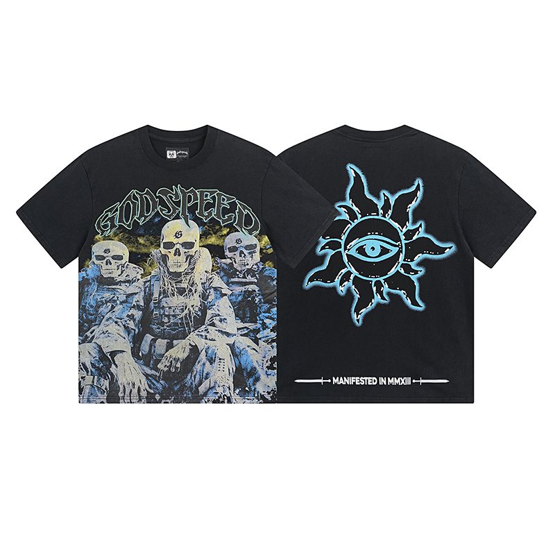 Godspeed Skull & Blue Eye Graphic T-Shirt
