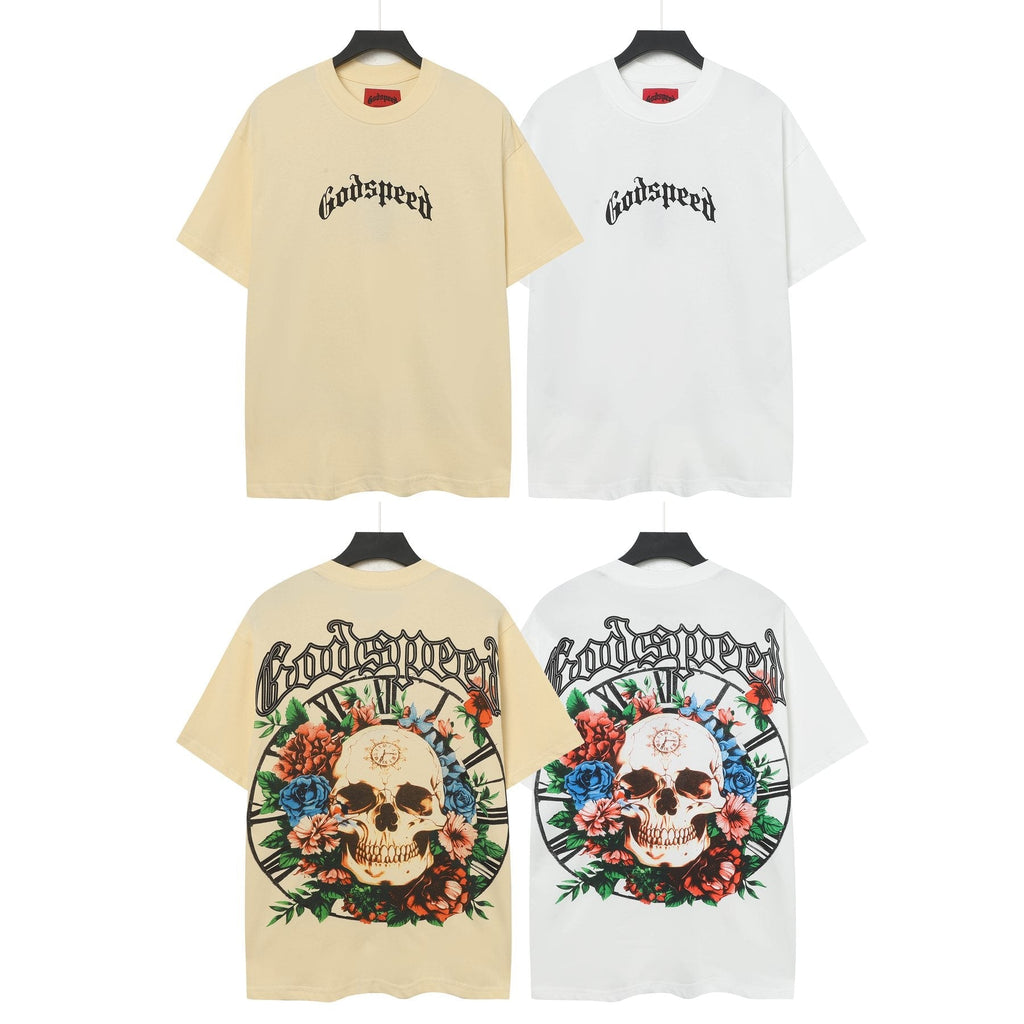 Godspeed Skull & Floral Graphic Short-Sleeve T-Shirt