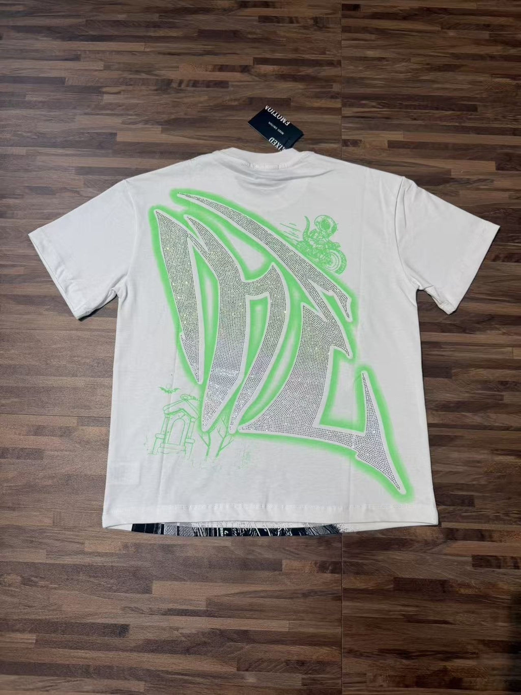 MIXED EMOTION Motorcycle Graffiti Graphic T-Shirt