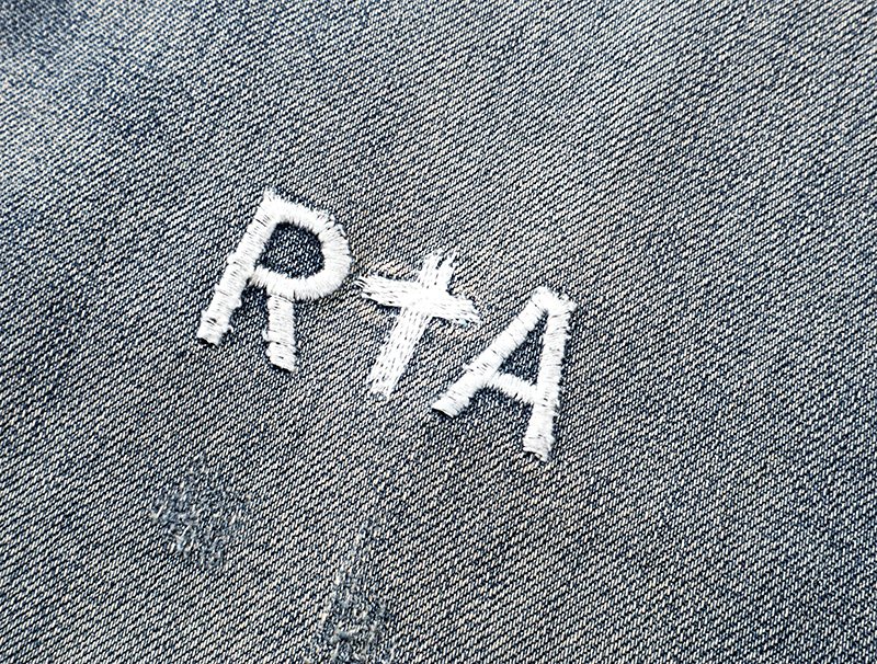 R+A Distressed Washed Blue Jeans