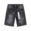 Purple Brand Rhinestone Washed Denim Shorts