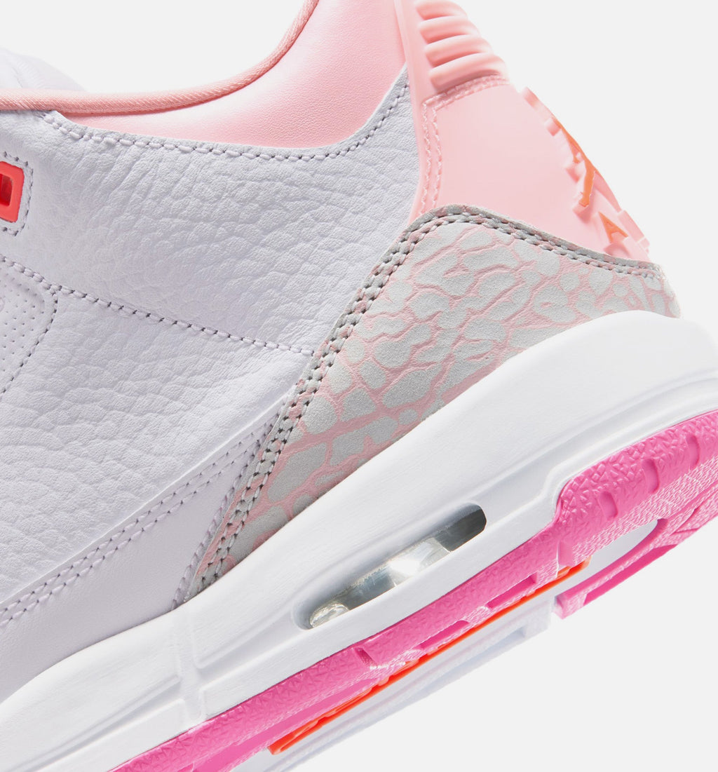 Air Jordan 3 Retro Spring Flowers – Grade School Lifestyle Shoe in Pearl Pink/Pink Bloom/Pink Glow/Hyper Orange