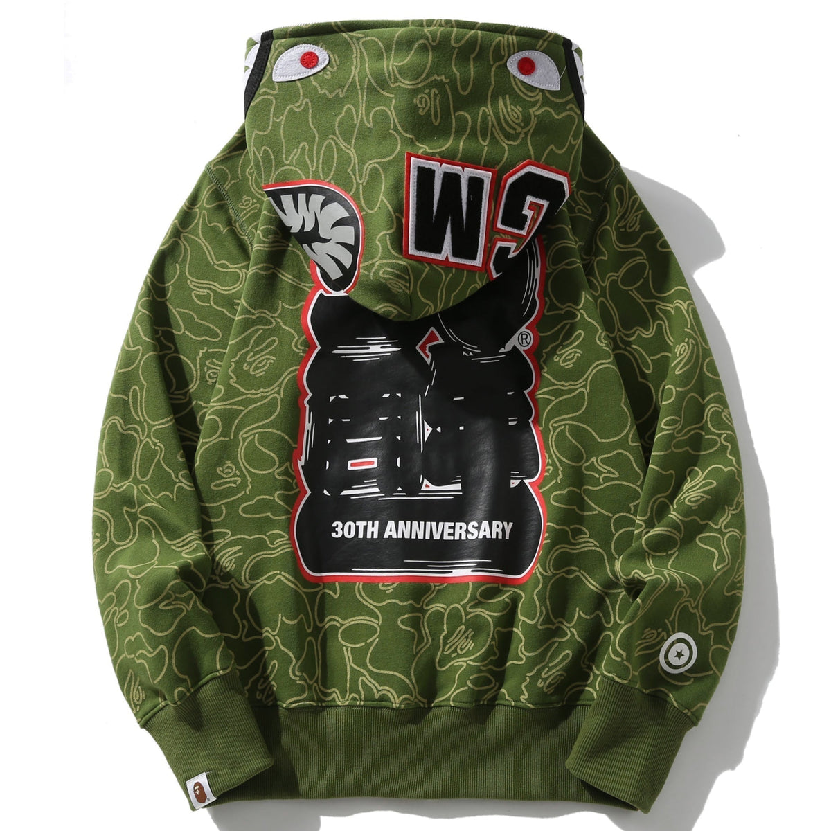 BAPE Shark Full-Zip Hoodie - Blue, Green & Red