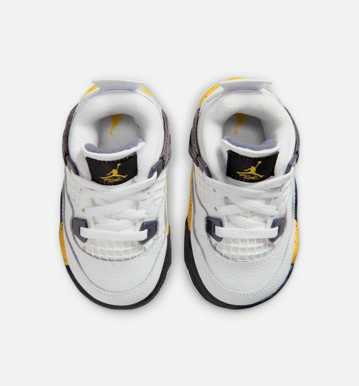 Air Jordan 4 Retro Rare Air Tour Yellow Infant Sneakers - White/Dark Blue Grey/Black/Tour Yellow