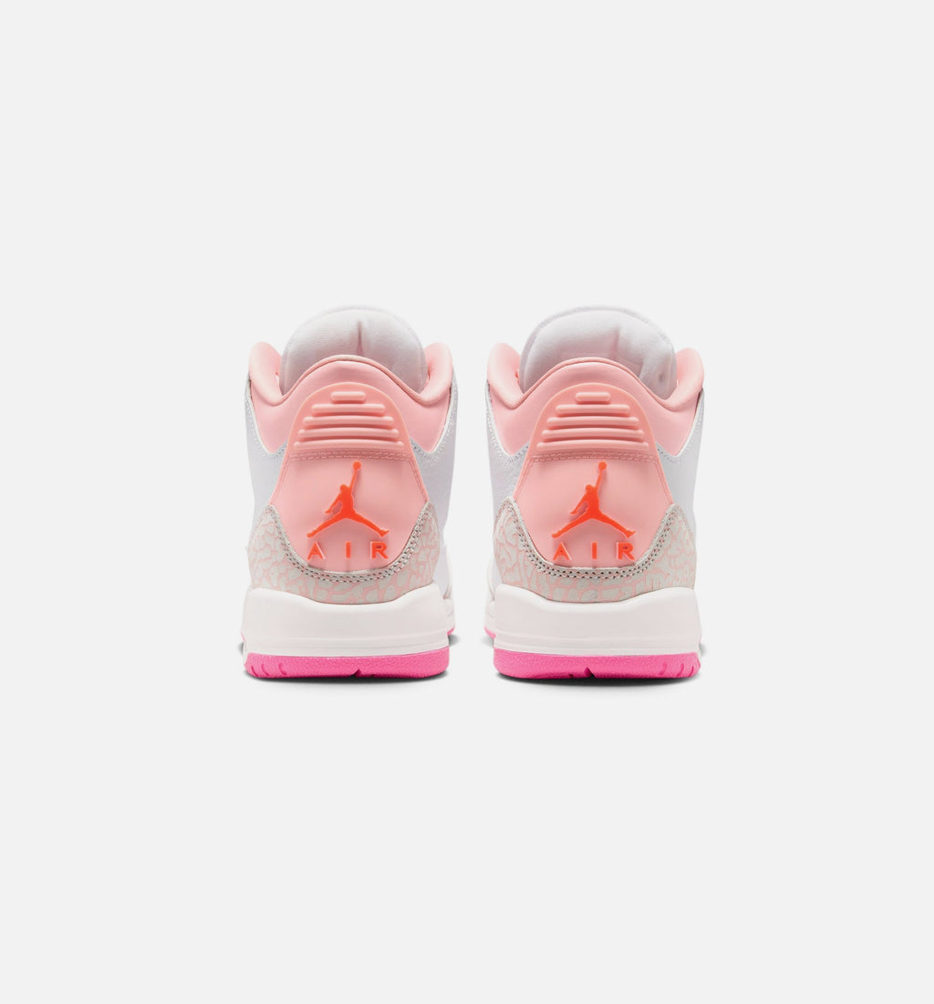 Air Jordan 3 Retro Spring Flowers – Grade School Lifestyle Shoe in Pearl Pink/Pink Bloom/Pink Glow/Hyper Orange