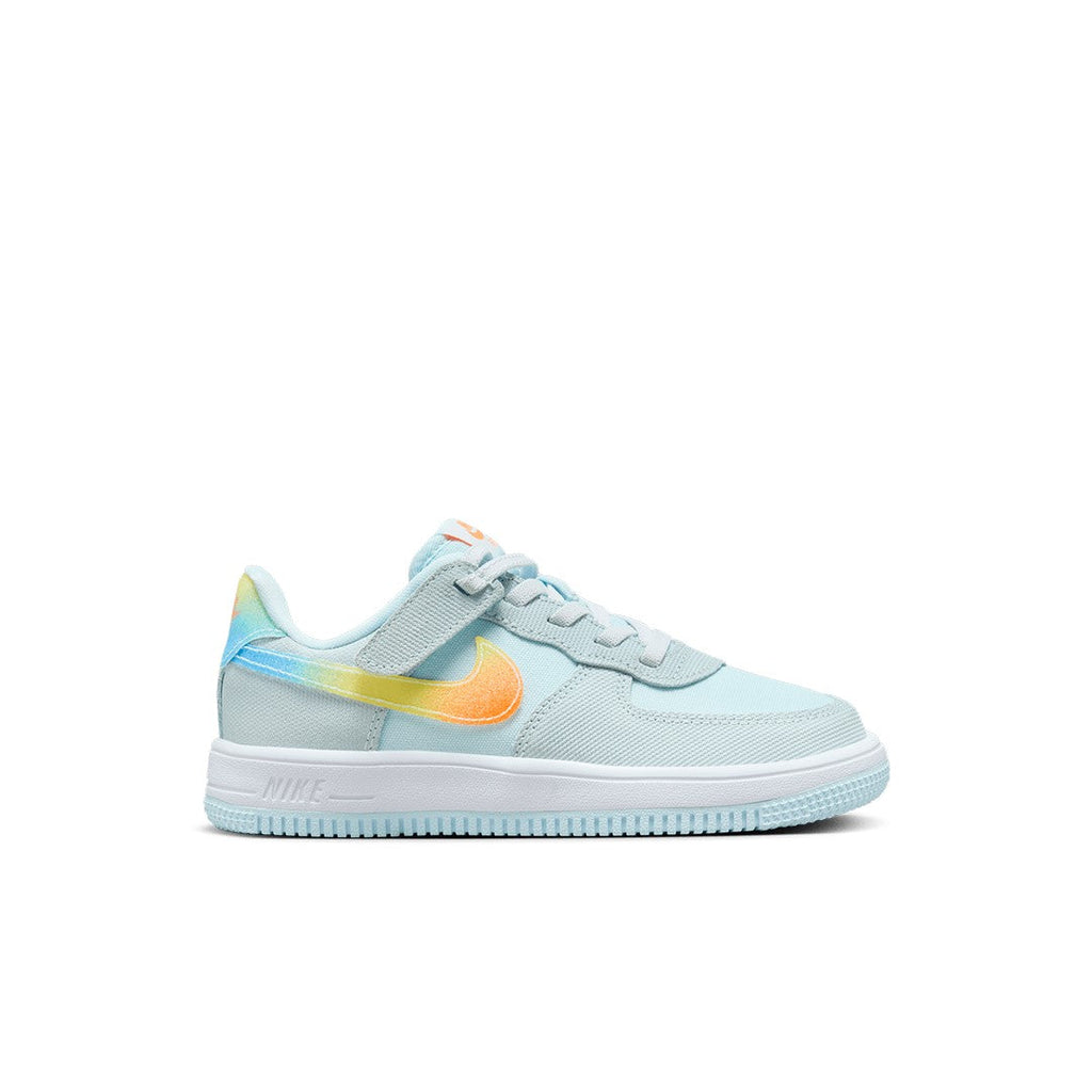 Little Kid's Nike Force 1 Low EasyOn Glacier Bl/Total Orng (HF4783 474)