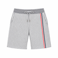 Thom Browne Style Four-Bar Stripe Knit Shorts