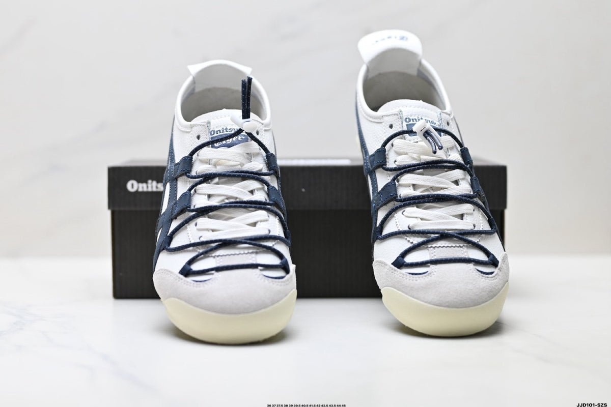 Onitsuka Tiger Retro Low Top White Navy Rope Lace Unisex Shoes Style 13