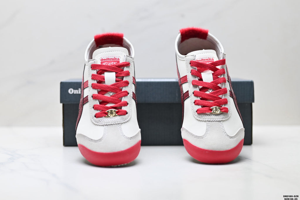 Onitsuka Tiger Retro Low Top White Red Unisex Shoes Style 17