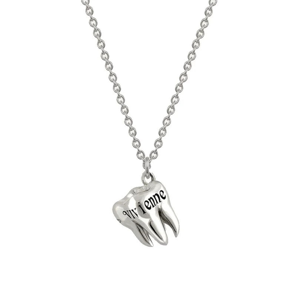 Vivienne Westwood Style Tooth Orb Pendant Necklace