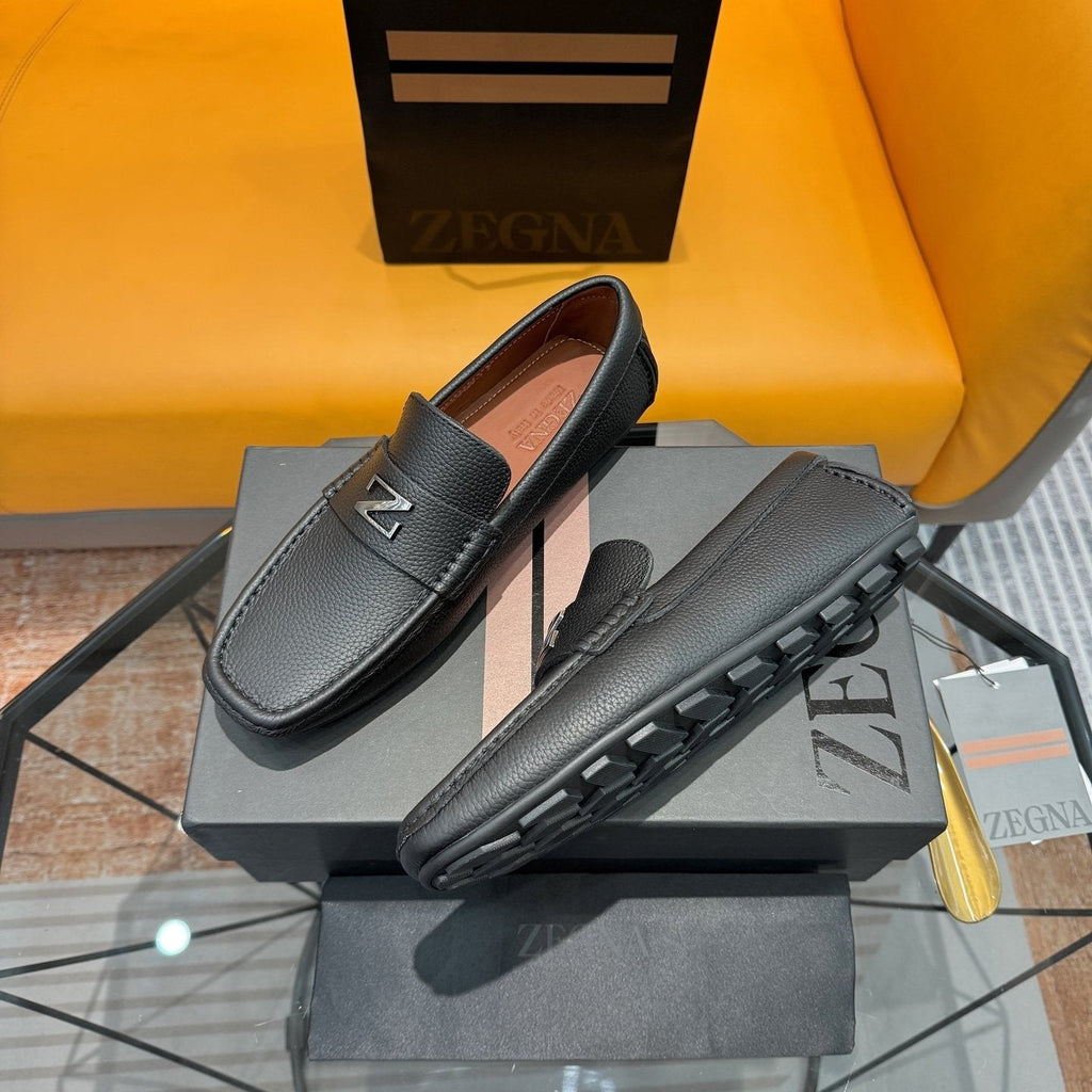 Zegna Black Driving Loafers