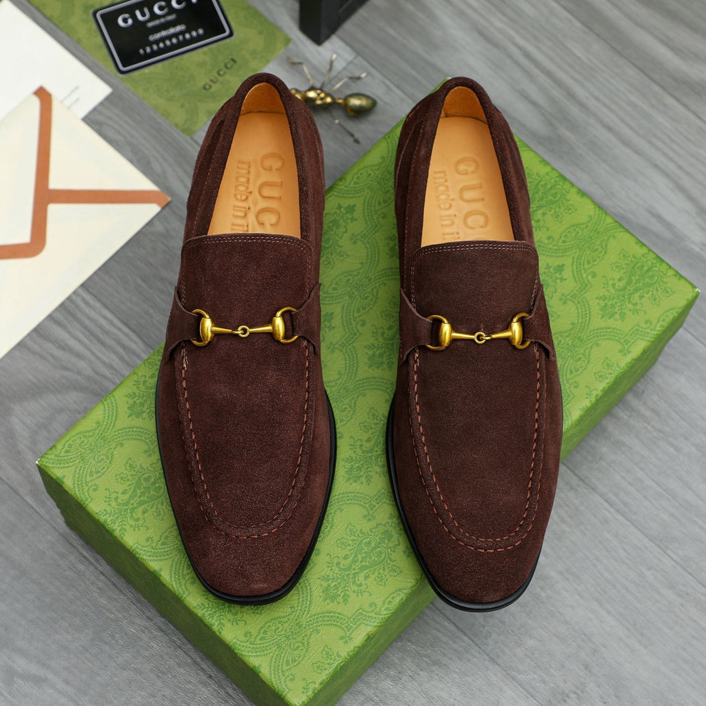 Gucci Dark Brown Horsebit Loafers