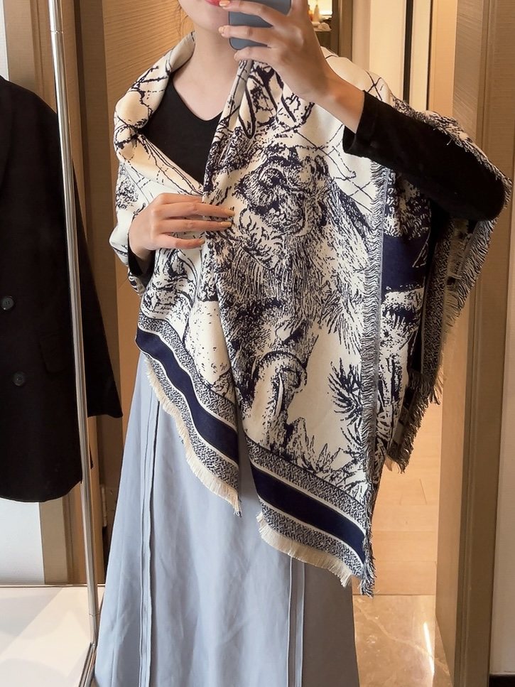 Dior Scenic Print Shawl