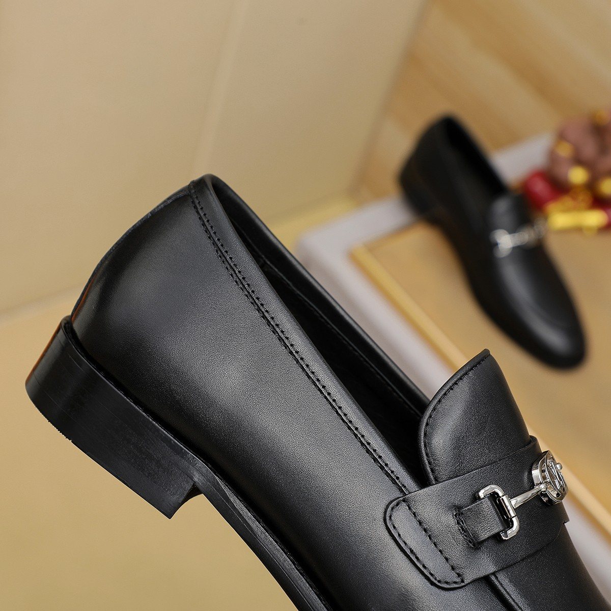 Louis Vuitton Men's Black Horsebit-Style Loafers