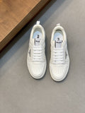 Prada Men's White Leather Panel Sneakers
