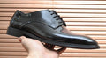 Ferragamo Black Leather Lace-Up Dress Shoes