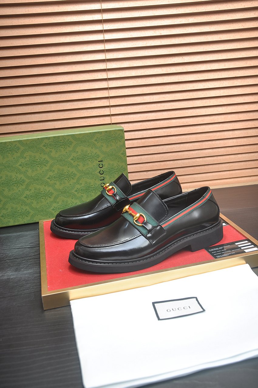 Gucci Dark Brown Horsebit Loafers