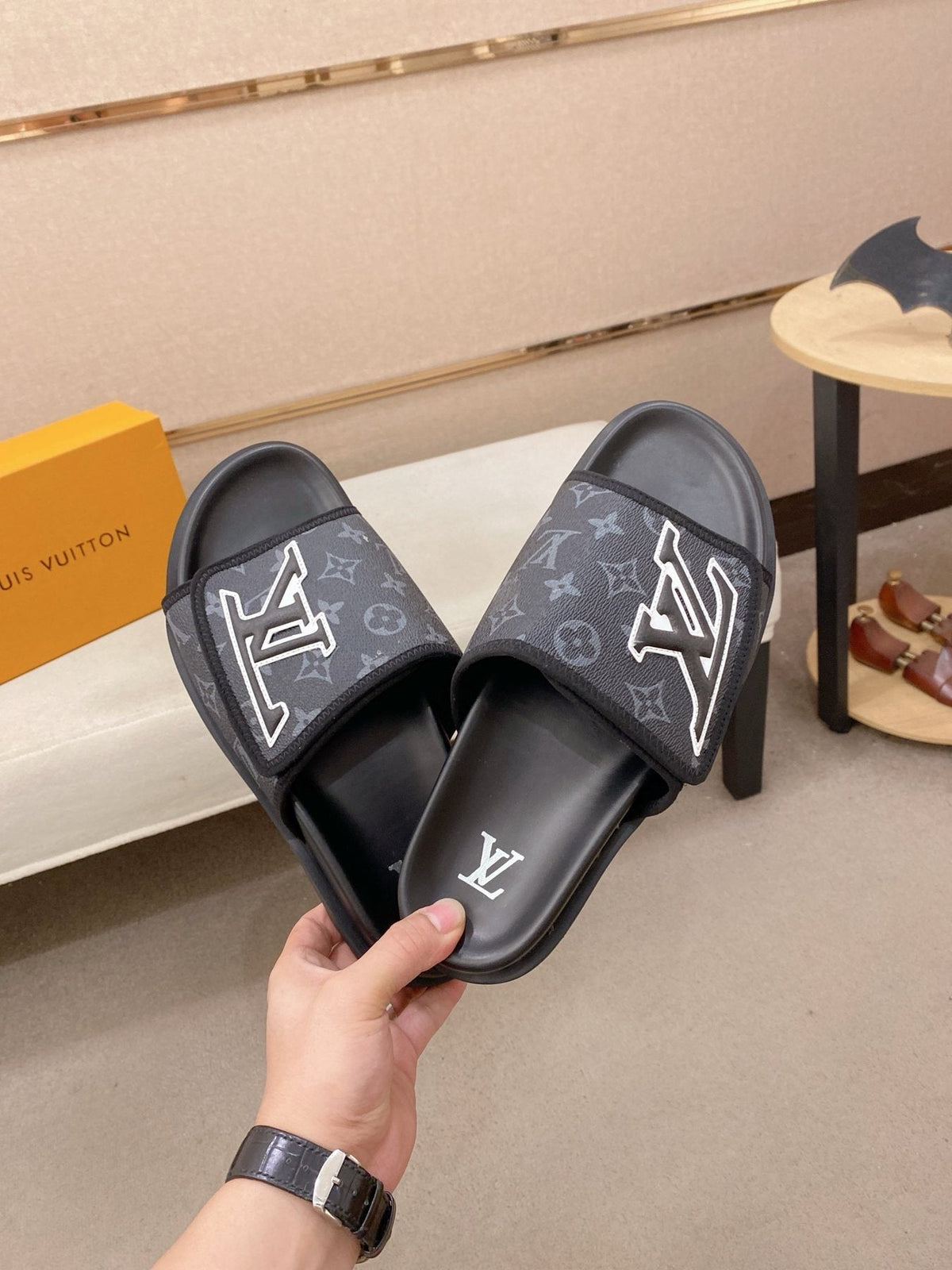 Louis Vuitton Graphic Print Slide Sandals