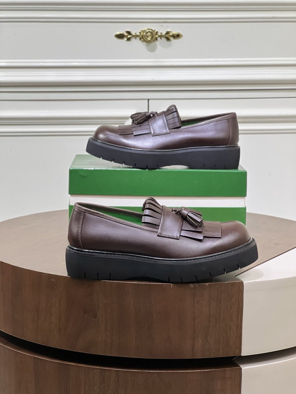Bottega Veneta Men’s Tassel Lug Sole Loafers