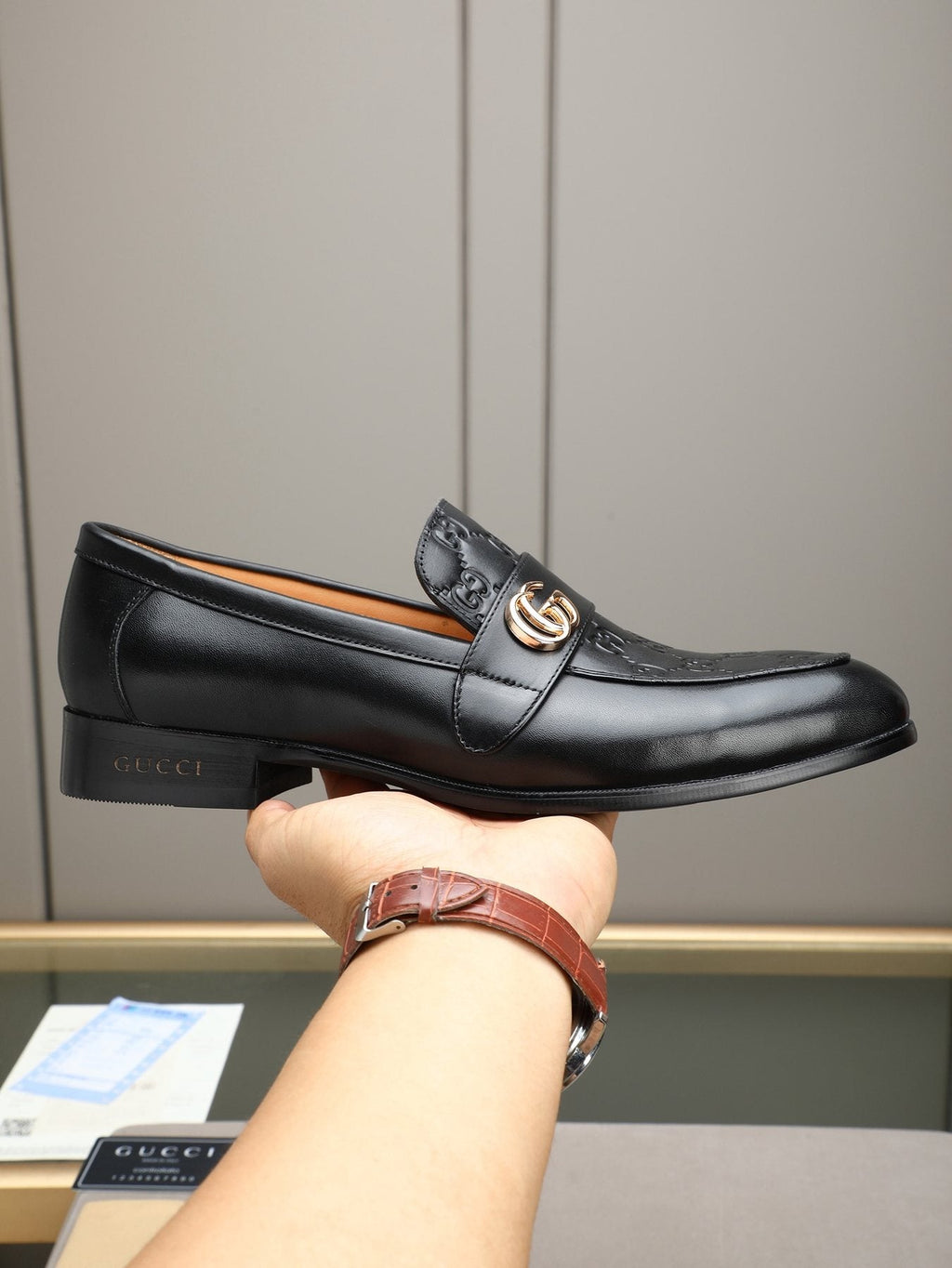 Gucci Black Logo Hardware Loafers