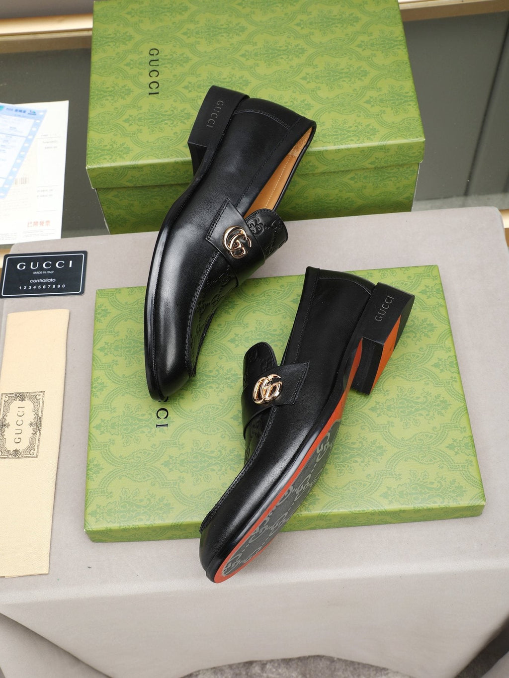 Gucci Black Logo Hardware Loafers