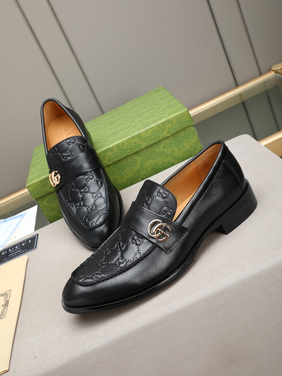 Gucci Black Logo Hardware Loafers