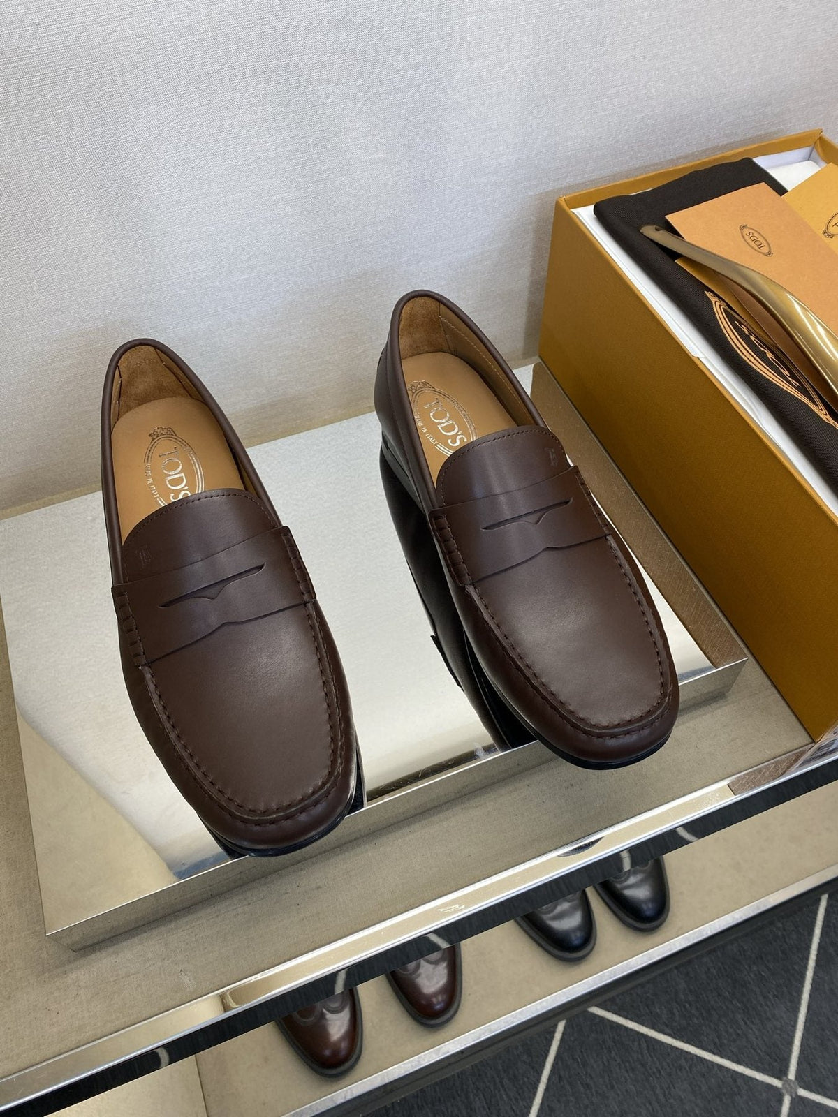 TOD'S Men's Textured Penny Loafers