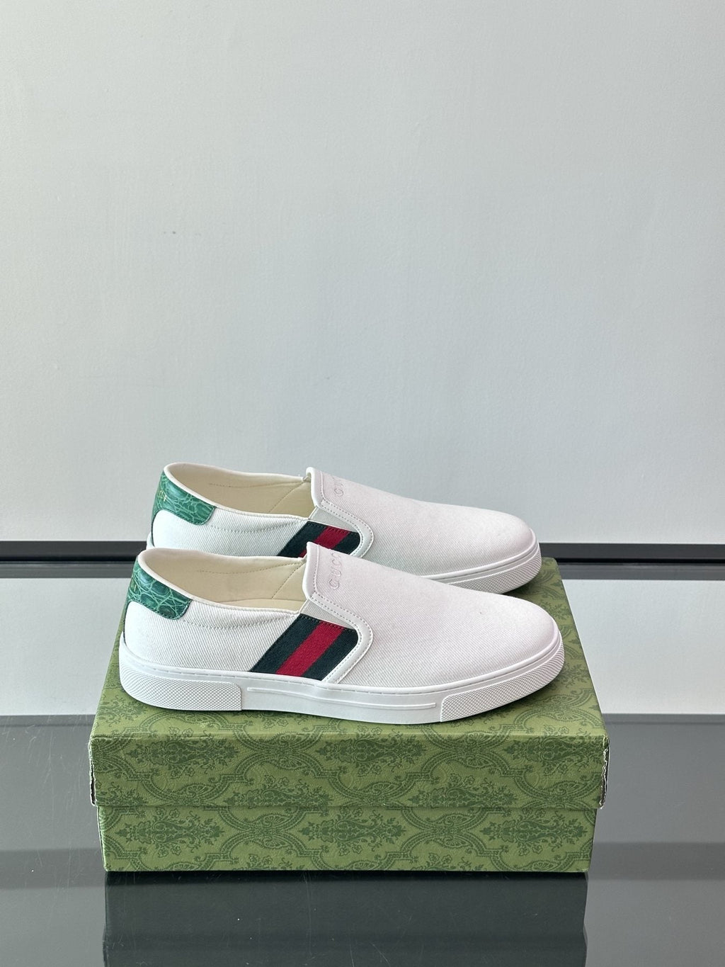 Gucci Striped Slip-On Sneakers
