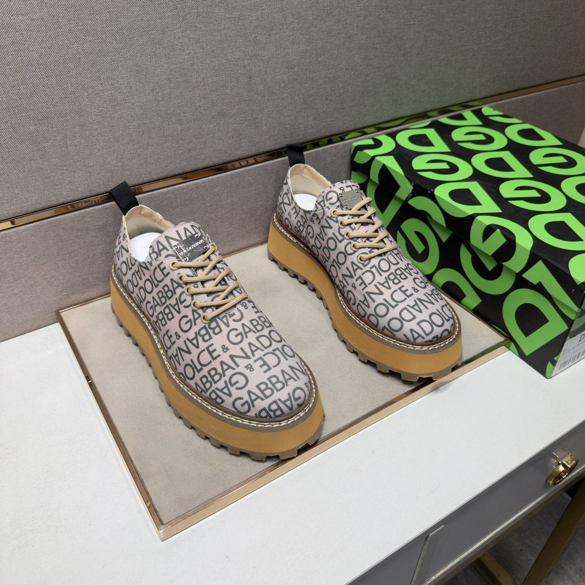 Dolce & Gabbana Letter Print Lug Sole Shoes