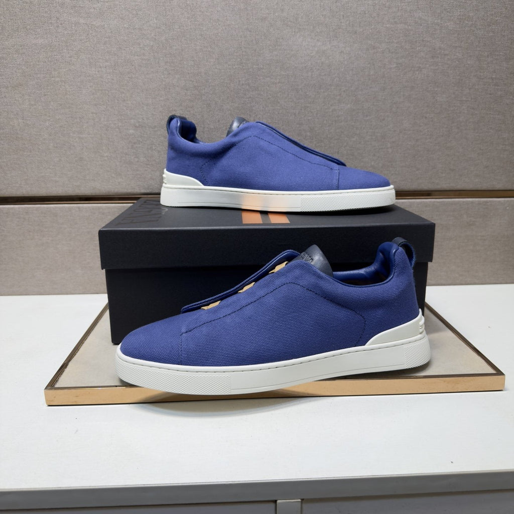 Zegna Men's Tan Accent Low-Top Sneakers