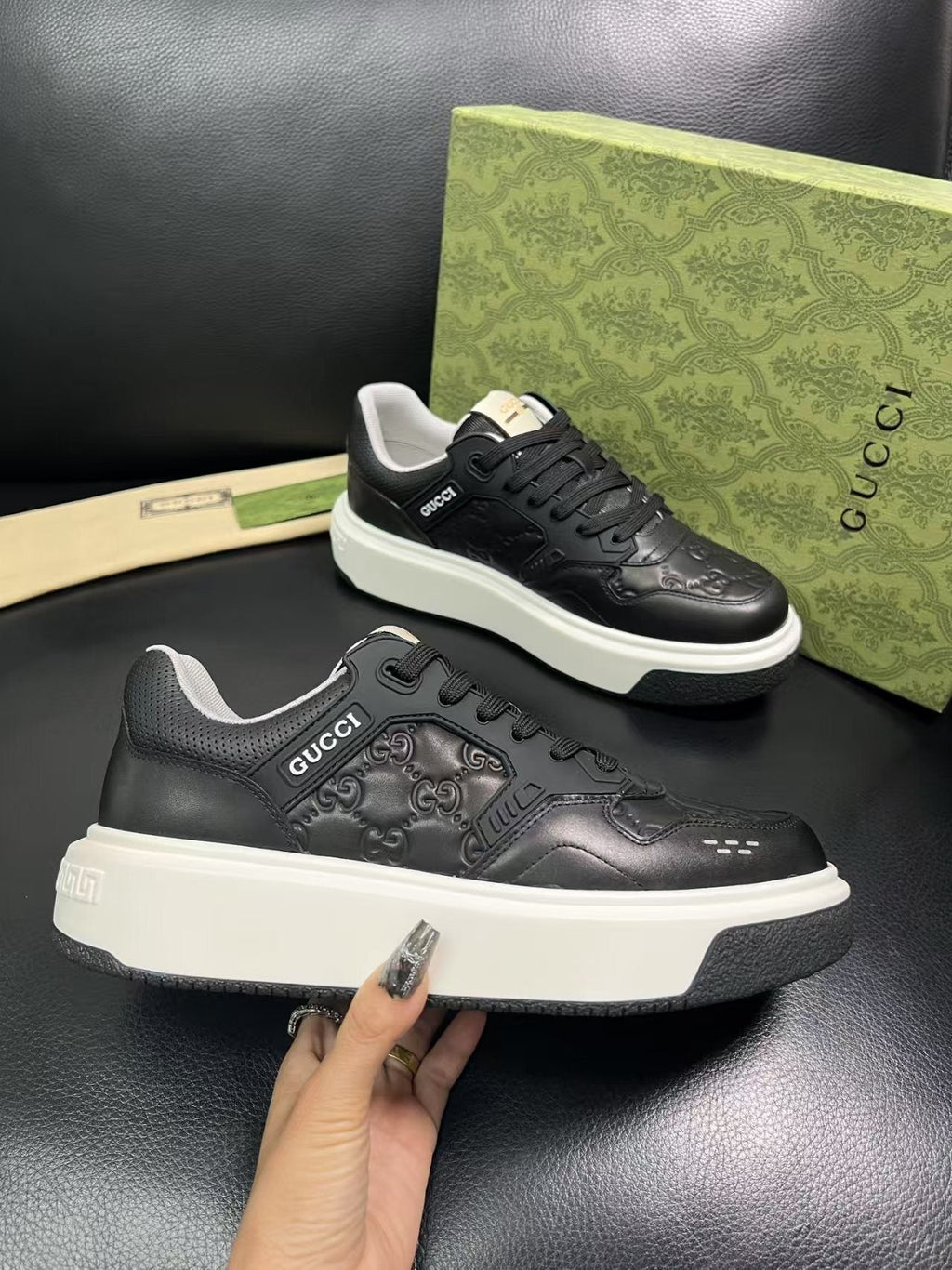 Gucci Embossed Low-Top Sneakers
