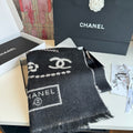 Chanel Pearl Motif Fringe Scarf