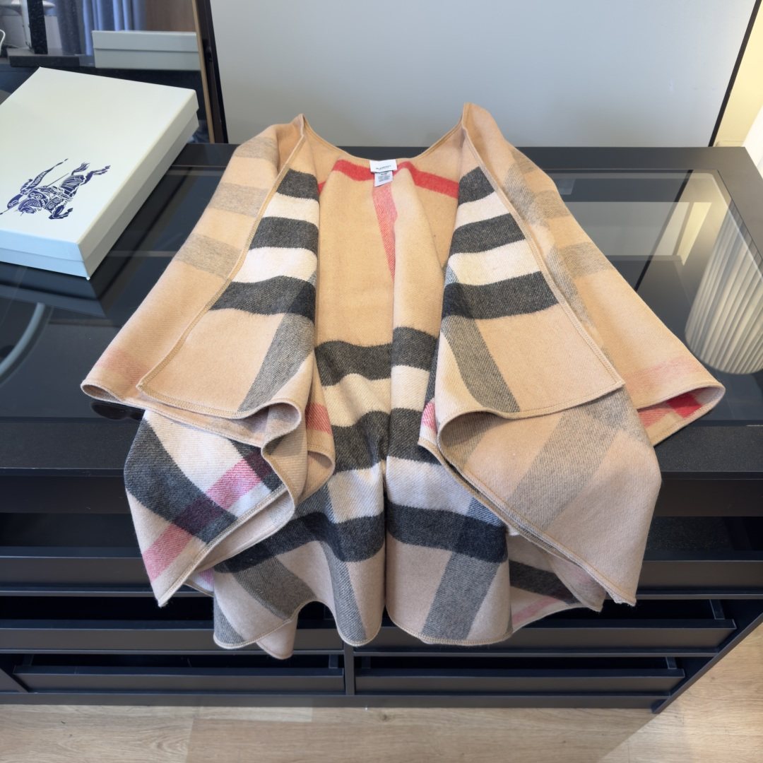 Burberry Reversible Plaid Poncho