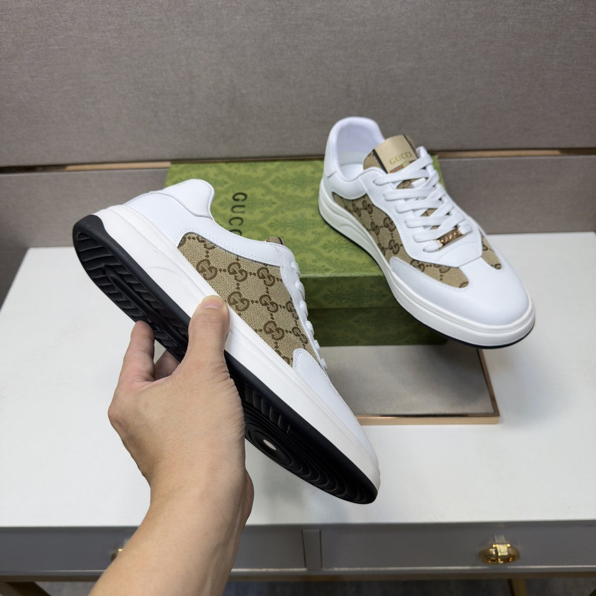 Gucci Men's Patterned-Panel Sneakers