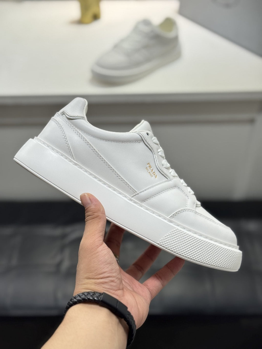 Prada Men's Paneled Lace-Up Sneakers