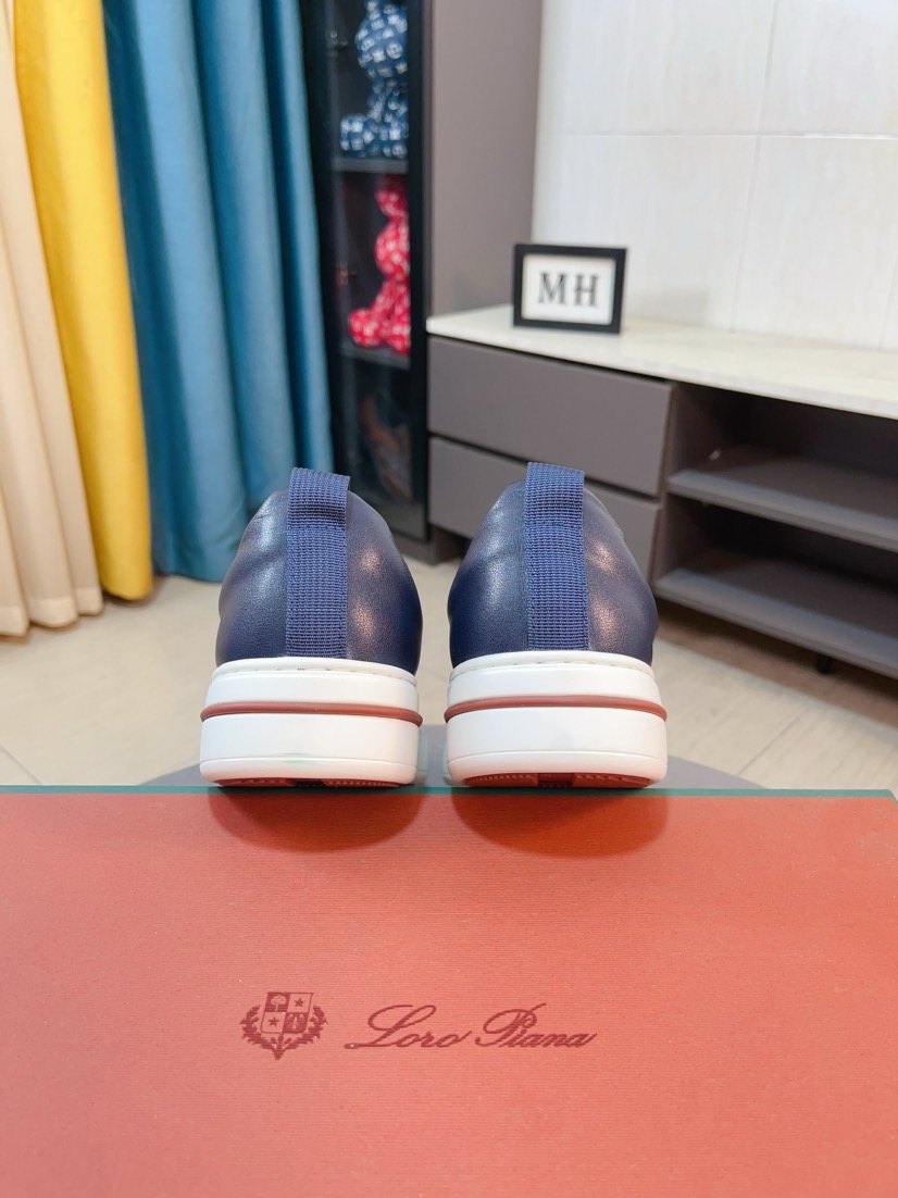 Loro Piana Contrast Stripe Low-Top Sneakers