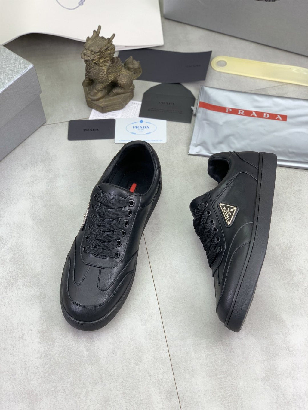 Prada Paneled Low-Top Sneakers