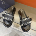 Dior Logo Strap Slide Sandals - Molded Footbed