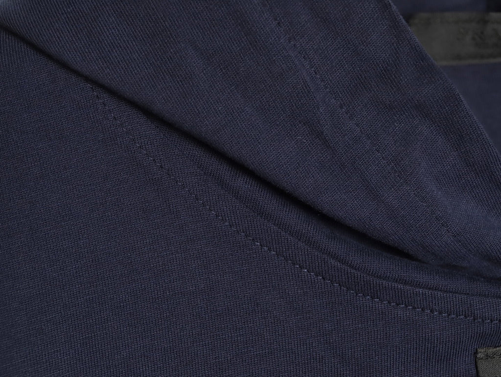 Prada PRD Neck-Label Relaxed Pullover Hoodie - Navy