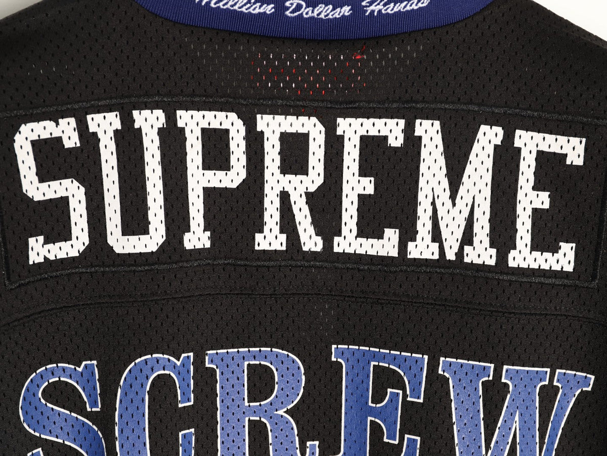 Supreme DJ Screw Graphic V-Neck Football-Style Jersey - Black